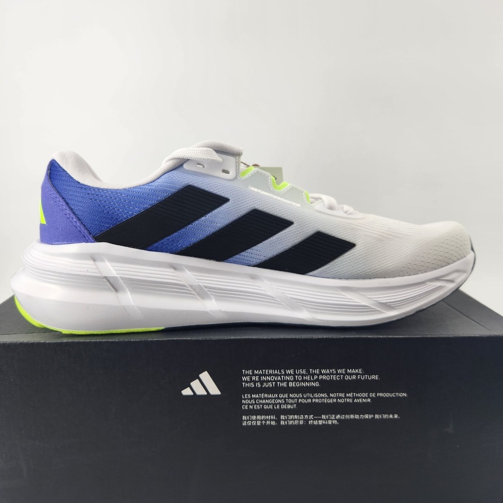 Adidas Questar 3 M Running Shoes GX7560 White‎ Blue Yellow Men's Size 12